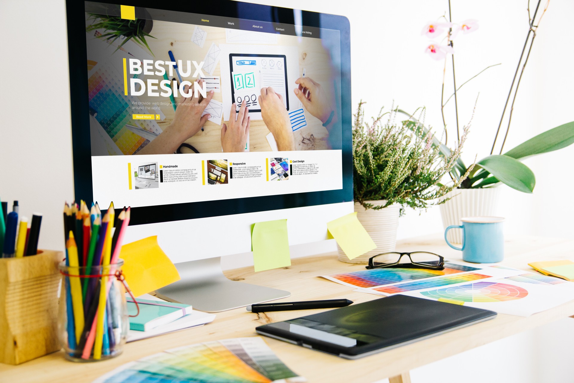 Graphic design studio showing ux design website